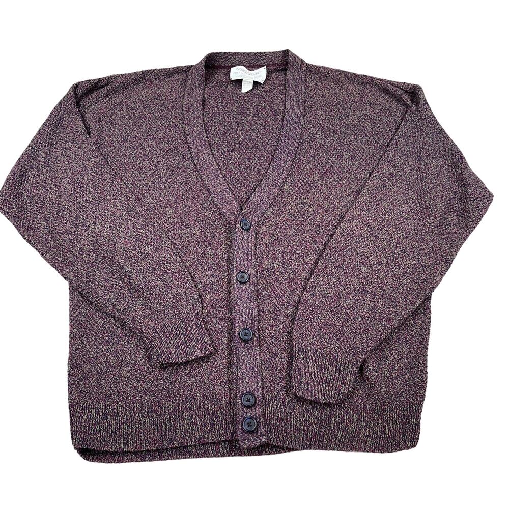VTG 1989 McDonald's Employee Uniform Cardigan Sweater Mens XL Purple Green